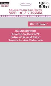 8832 Sleeve Kings XXL Super Large Card Sleeves (101.5 x 153 mm)