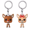 Rudolph, el reno de la nariz roja Pack de 2 Llaveros POP! Vinyl Rudolph & Clarice 4 cm