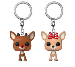 Rudolph, el reno de la nariz roja Pack de 2 Llaveros POP! Vinyl Rudolph & Clarice 4 cm