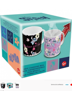 Lilo & Stitch Taza sensitiva al calor Stitch & Angel 325 ml