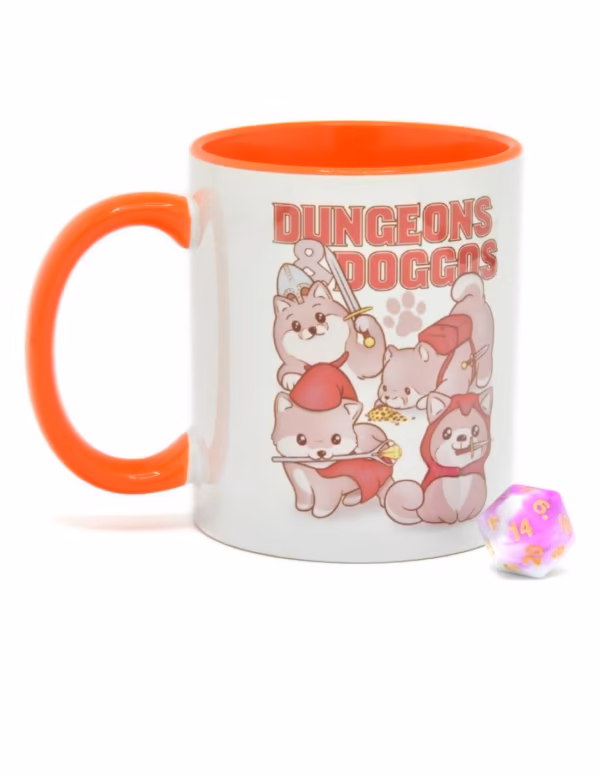 Glassstaff Regalo Taza & dados D20 Dungeons & Doggos