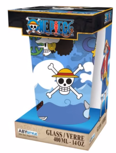 One Piece  Large Glass 400ml - Skulls