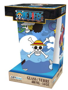 One Piece  Large Glass 400ml - Skulls