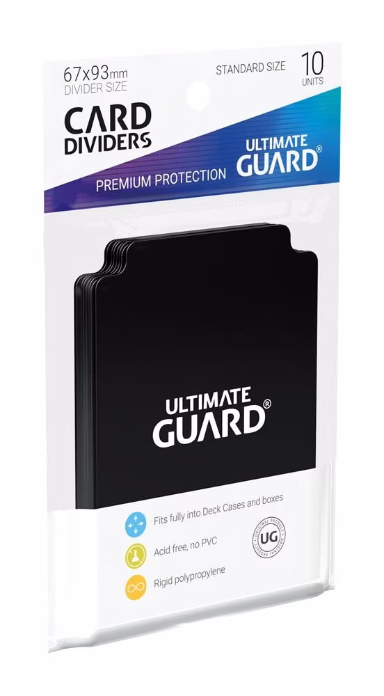 Ultimate Guard Card Dividers Tarjetas Separadoras para Cartas Tamaño Estándar Negro (10)