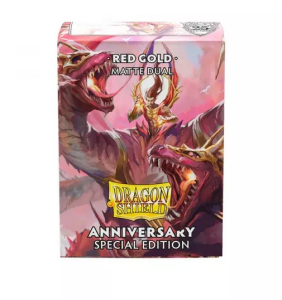 Fundas Standard Dragon Shield Dual Matte Pomegranate & Gold - Paquete de 100