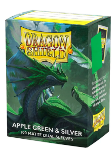 Fundas Standard Matte Dual (100 unidades) Apple Green & Silver - Dragon Shield