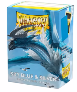 Fundas Standard Matte Dual (100 unidades) Sky Blue & Silver - Dragon Shield