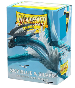 Fundas Standard Matte Dual (100 unidades) Sky Blue & Silver - Dragon Shield
