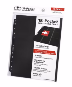 Ultimate Guard 18-Pocket Pages Side-Loading Negro (10)