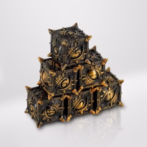 Dados RPG Metálicos Dorado Ojo de Dragón