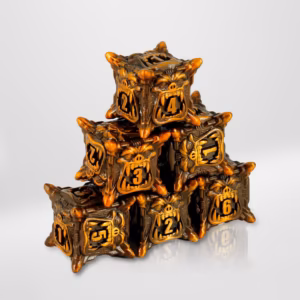 Dados RPG Metálicos Dorado Demonio