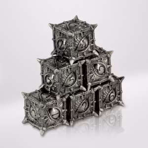 Dados RPG Metálicos Plateado Ojo de Dragón