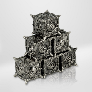 Dados RPG Metálicos Plateado Ojo de Dragón
