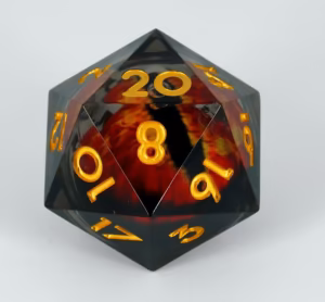 Dado D20 Ojo Sauron rojo