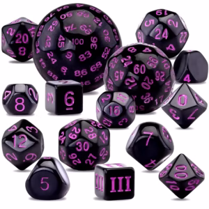 Set de 15 dados acrílicos D&D variados morado
