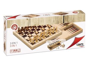 3 En 1 Ajedrez - Damas - Backgammon