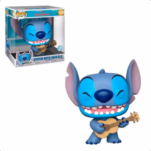 Lilo & Stitch Figura Super Sized Jumbo POP! Games Vinyl Stitch w/Uke 25 cm