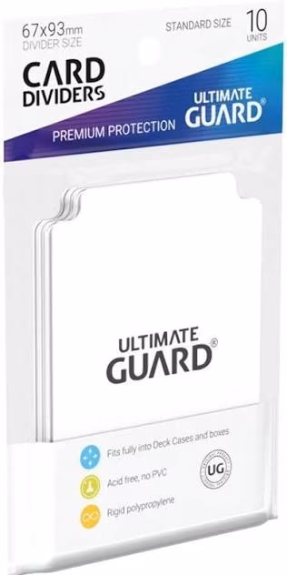 Ultimate Guard Card Dividers Tarjetas Separadoras para Cartas Tamaño Estándar Blanco (10)